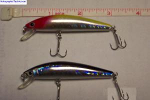 NEW 3" Silver - Chartreuse HD LifeLikeLures.com™ Holographic Meandering Minnow™ Lure - Holographiclures.com™ 